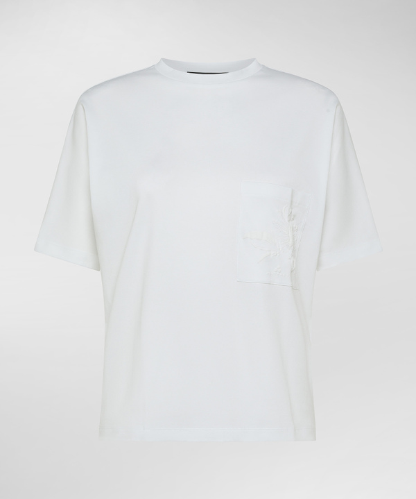 T-shirt with kimono shoulder and pocket with printed detail - Peuterey