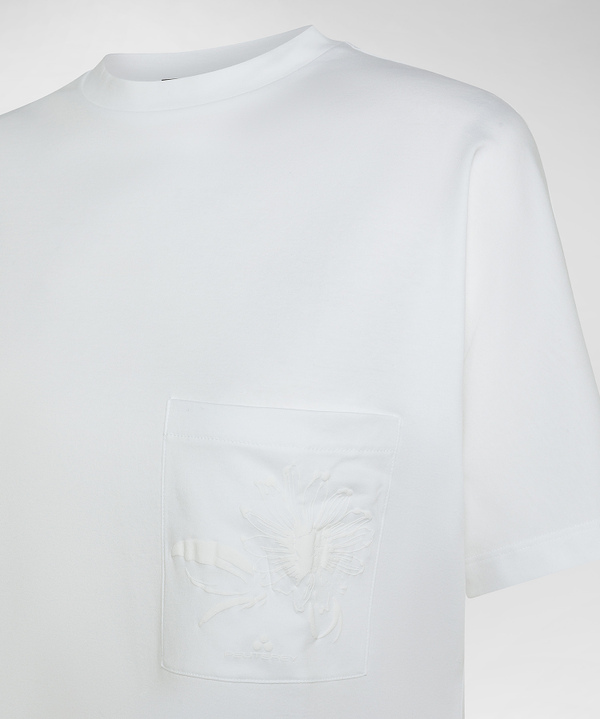 T-shirt with kimono shoulder and pocket with printed detail - Peuterey