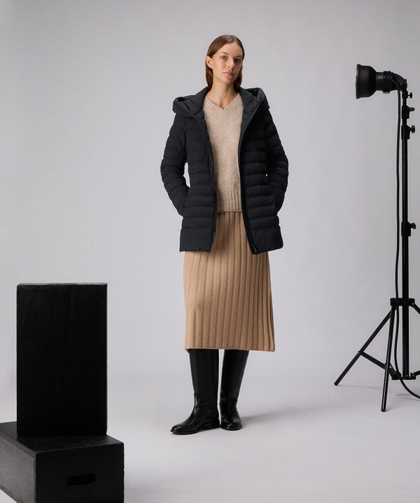 Narrow-groove hooded down jacket - Peuterey
