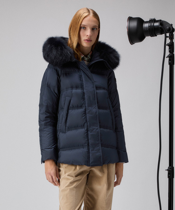 Puffer jacket with fur trim - Peuterey