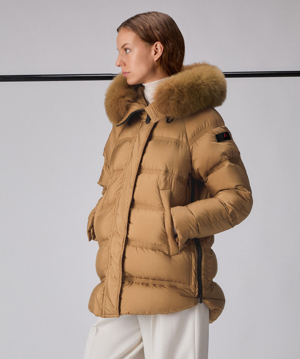 Puffer jacket with fur trim - Peuterey