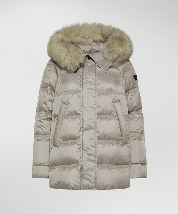 Puffer jacket con bordo in pelliccia - Peuterey