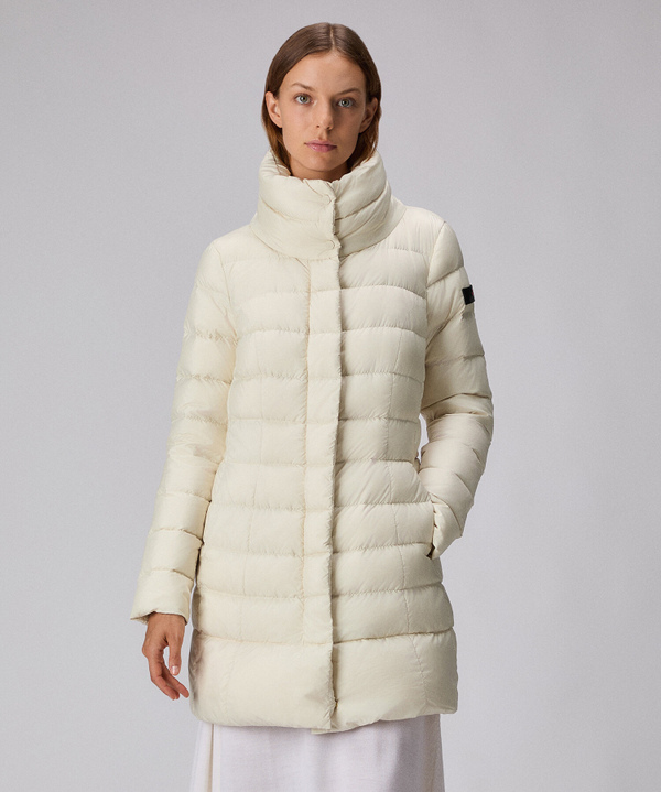 Long, slim-fit down jacket with high collar - Peuterey