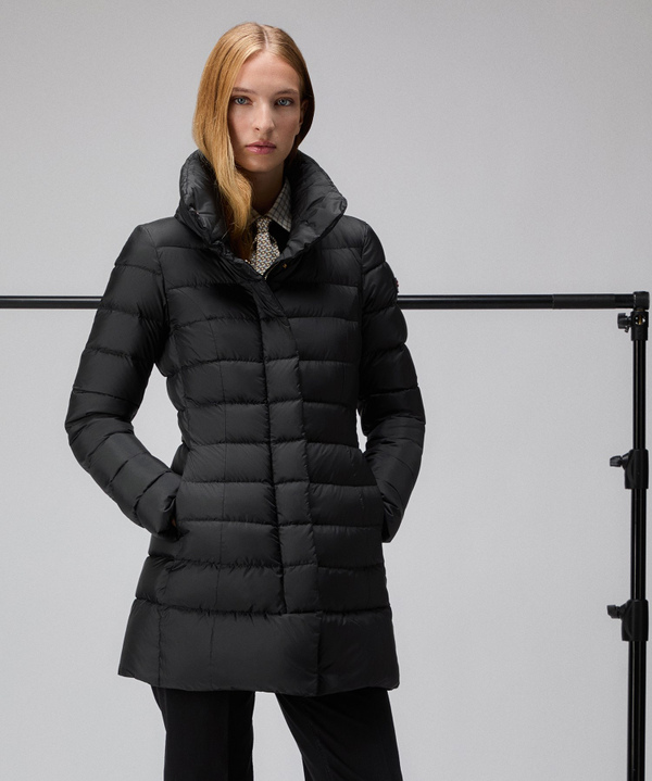Long, slim-fit down jacket with high collar - Peuterey
