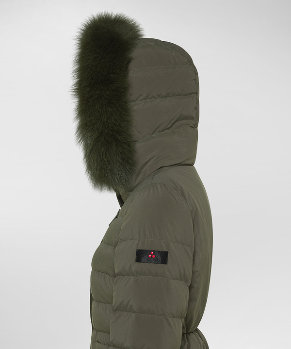 Short hooded down jacket with fur - Peuterey