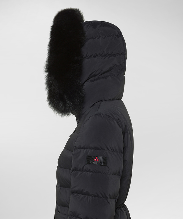 Short hooded down jacket with fur - Peuterey