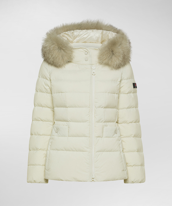 Short hooded down jacket with fur - Peuterey