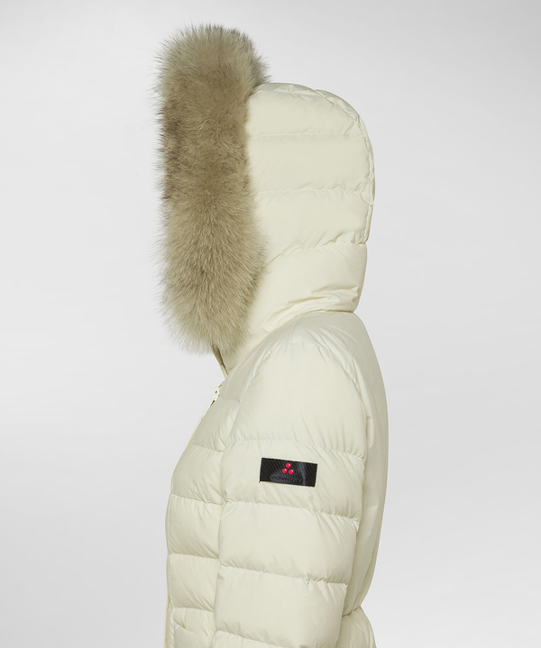 Short hooded down jacket with fur - Peuterey