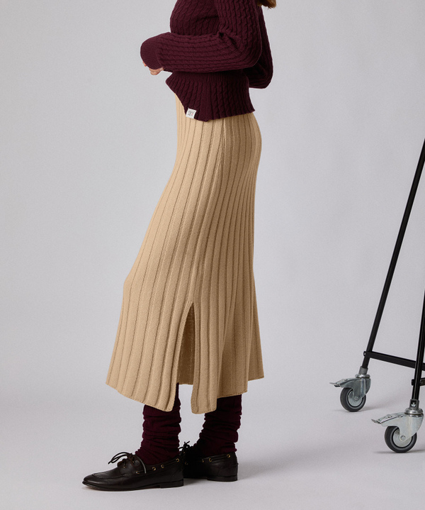 Long ribbed wool skirt - Peuterey
