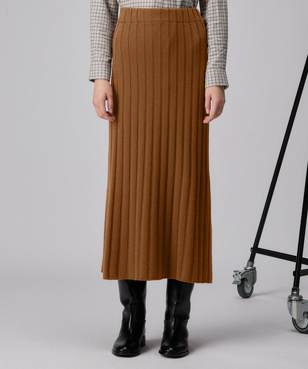 Long ribbed wool skirt - Peuterey
