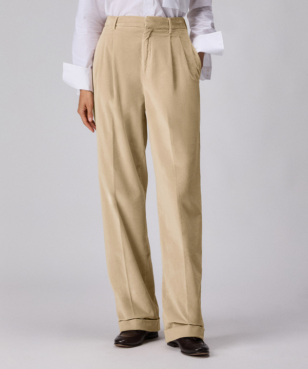 Velvet trousers with pleats - Peuterey
