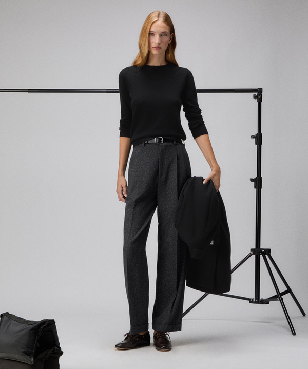 Wool twill herringbone weave trousers - Peuterey