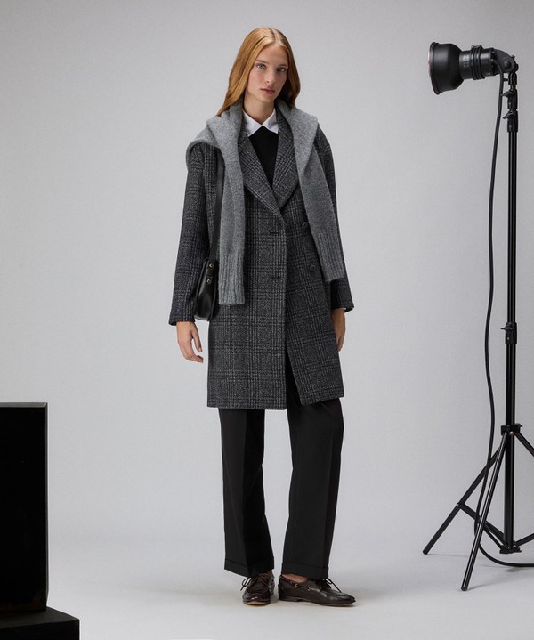 Double-breasted chequered coat - Peuterey