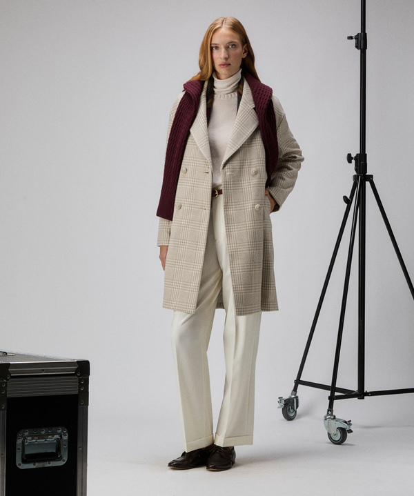 Double-breasted chequered coat - Peuterey
