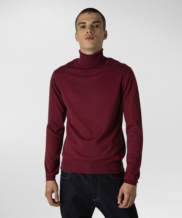 High neck cotton and wool knitted sweater - Peuterey