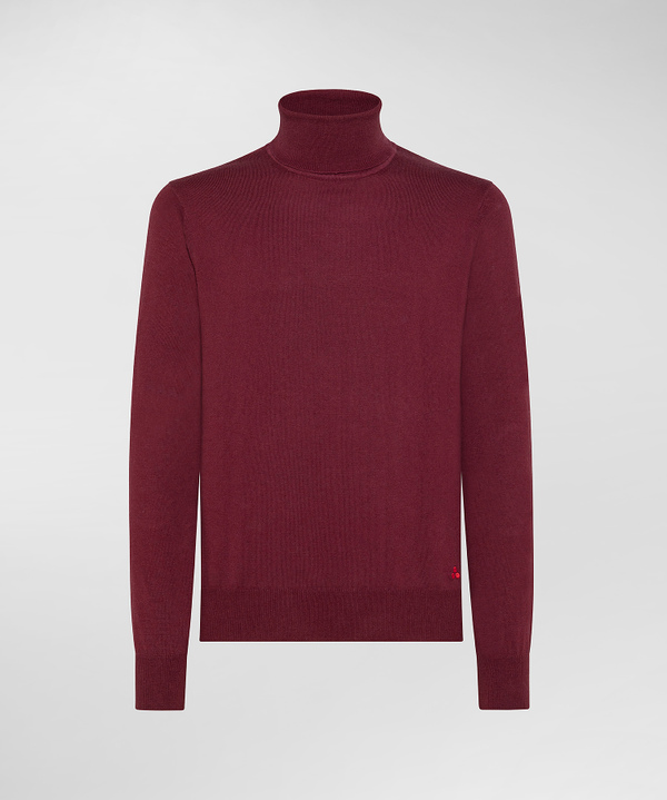 High neck cotton and wool knitted sweater - Peuterey