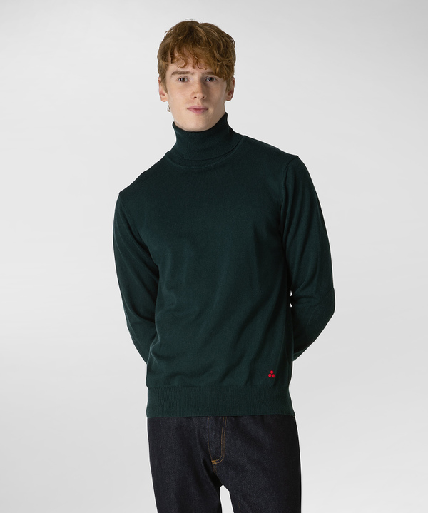 Maglia a collo alto in tricot cotone e lana - Peuterey