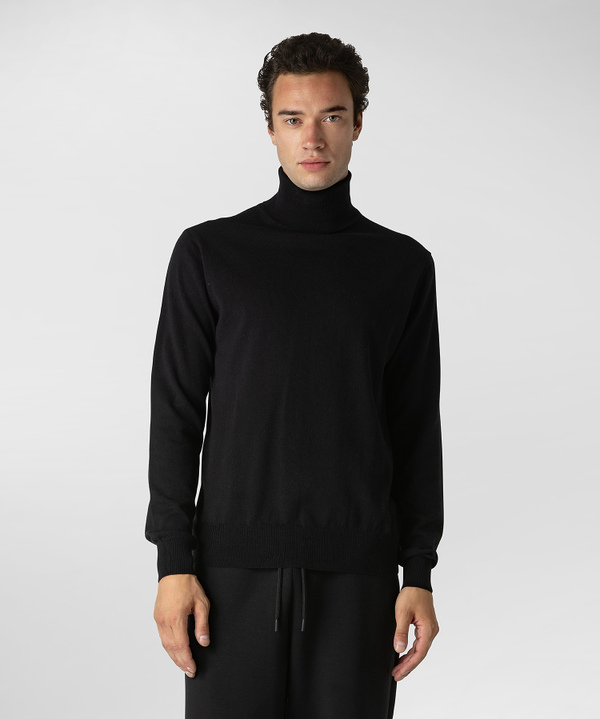 Pullover mit hohem Kragen aus Trikot aus Baumwoll/Wollmischung - Peuterey