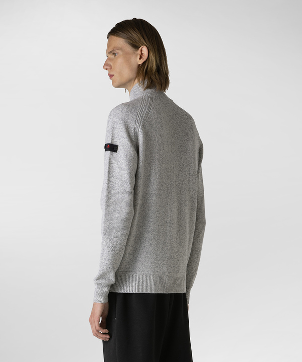 High neck jumper in mouliné wool blend knit - Peuterey