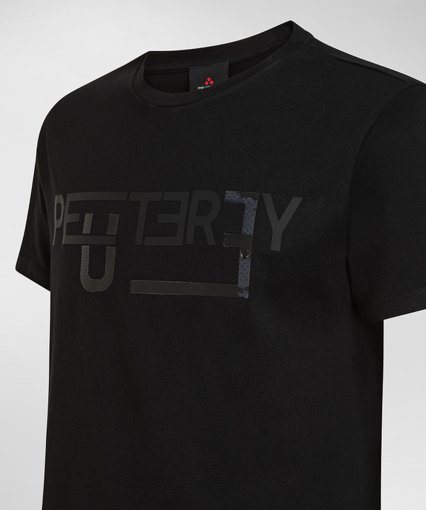 Cotton jersey short-sleeved t-shirt with lettering print - Peuterey