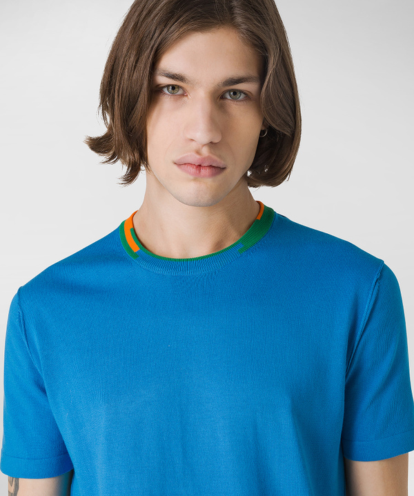 T-shirt with striped collar details - Peuterey