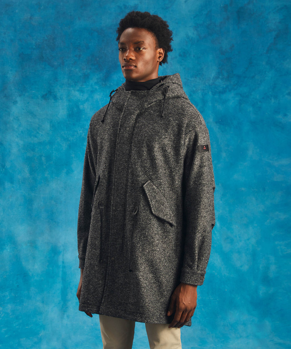 Wide-fit wool herringbone parka - Peuterey