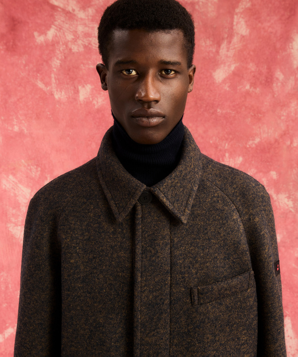 Long wool/flannel blend coat - Peuterey