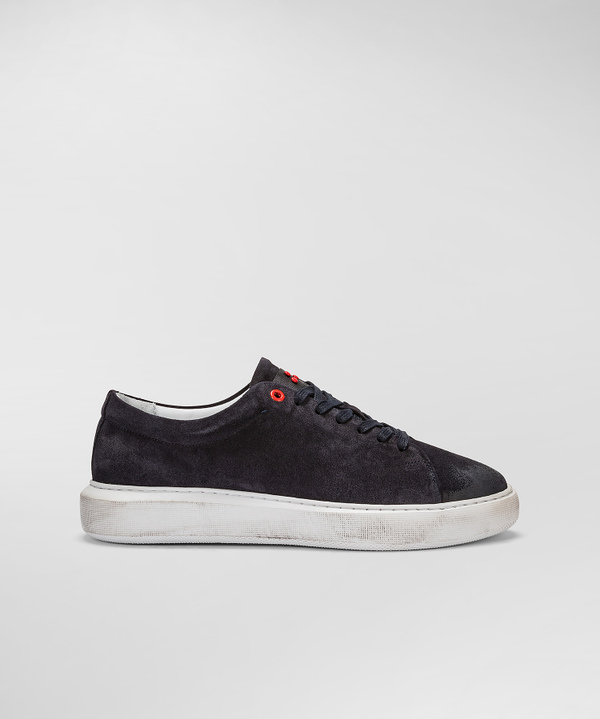 Leather tennis shoes for men blue Peuterey