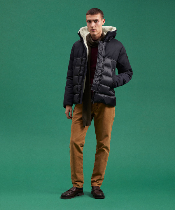 Double Material Jacket With Teddy Bear Effect Coating - Peuterey