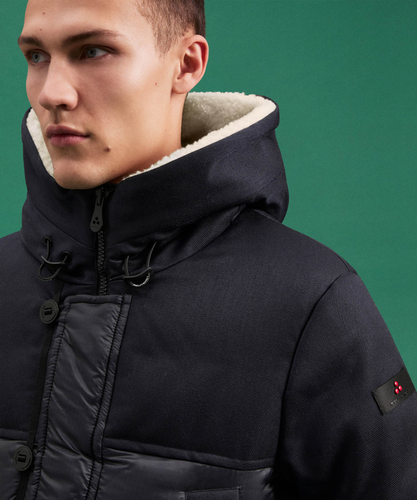 Double Material Jacket With Teddy Bear Effect Coating - Peuterey