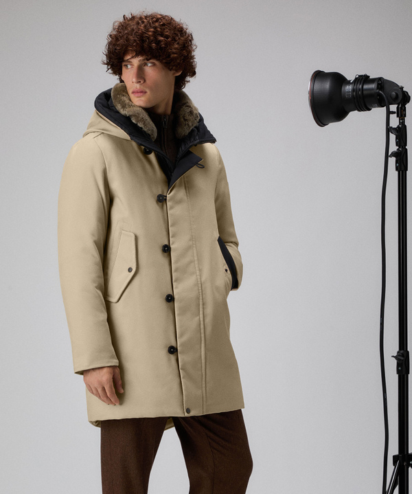 PARKA RESISTENTE IN TESSUTO MADE IN ITALY CON PELLICCIA - Peuterey