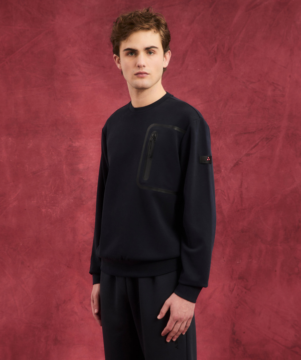 Crew neck sweatshirt with chest 2025 pocket