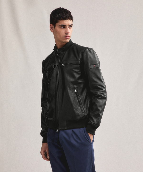 Leather jacket with jersey details - Peuterey