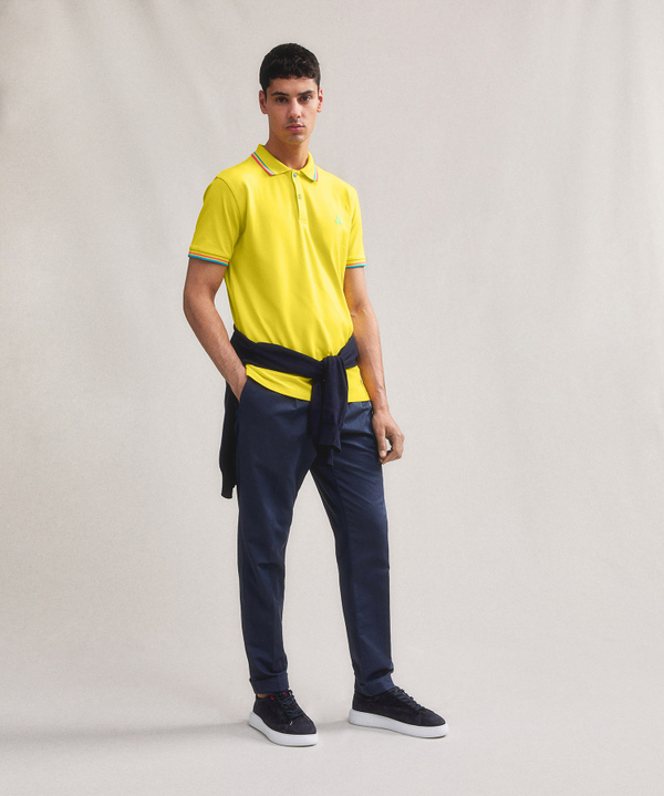 Piquet polo shirt with fluorescent details - Peuterey