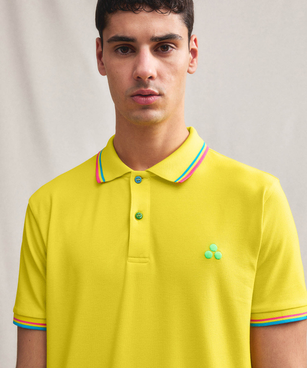 Piquet polo shirt with fluorescent details - Peuterey