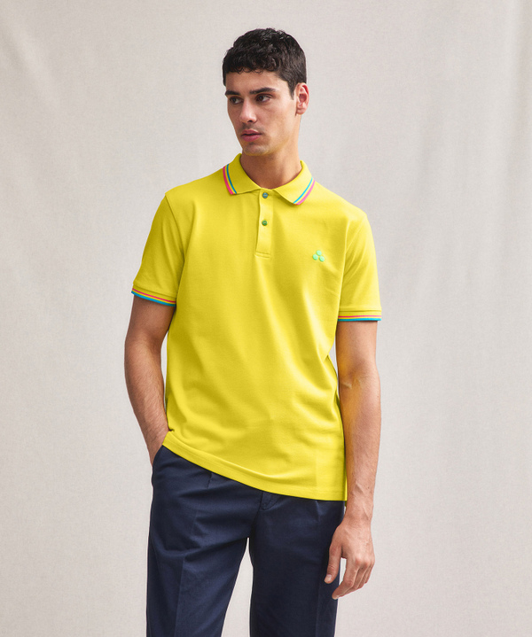 Piquet polo shirt with fluorescent details - Peuterey