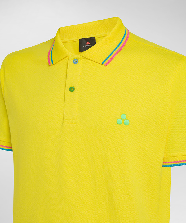 Piquet polo shirt with fluorescent details - Peuterey