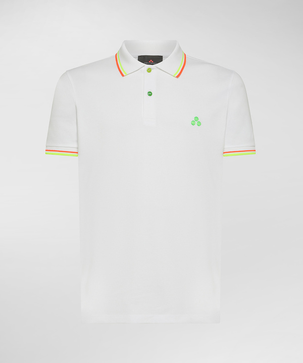 Poloshirt in Piquet mit fluoreszierenden Details - Peuterey