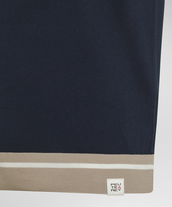 Poloshirt aus Baumwolltrikot mit gestreiften Details - Peuterey
