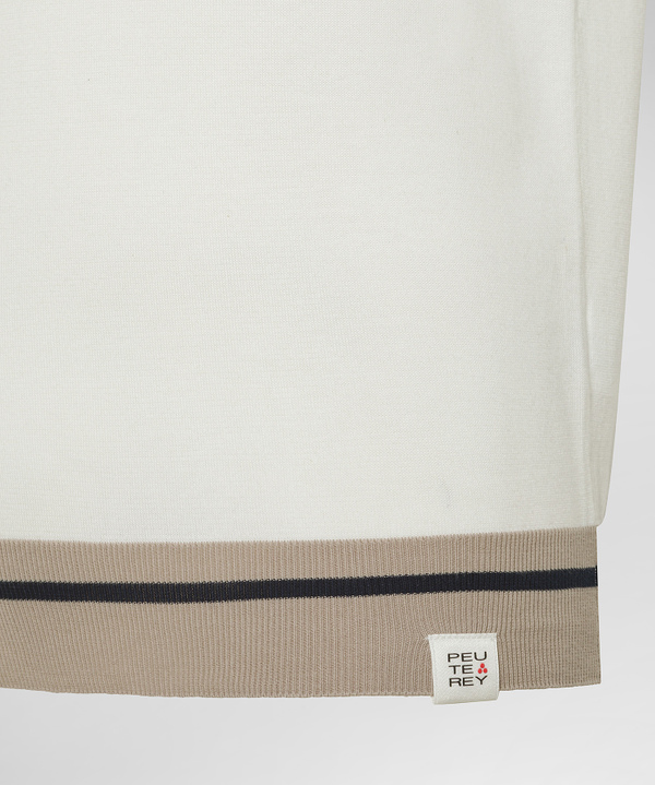 Polo in tricot di cotone con dettagli rigati - Peuterey