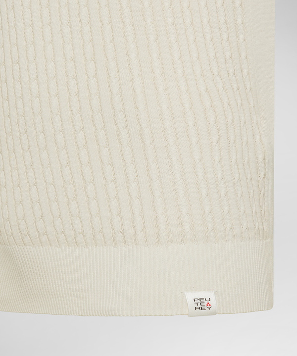 Cotton cable knit polo shirt - Peuterey