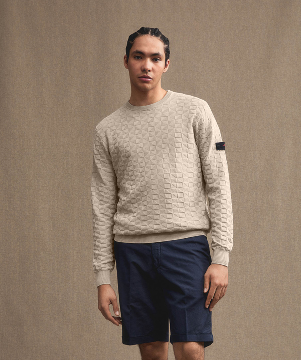 Cotton sweater with 3D effect - Peuterey