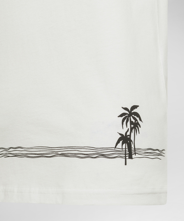 T-Shirt over con decorazione palme - Peuterey