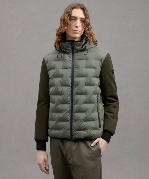 BIMATERIAL JACKET WITH JACQUARD QUILTING - Peuterey