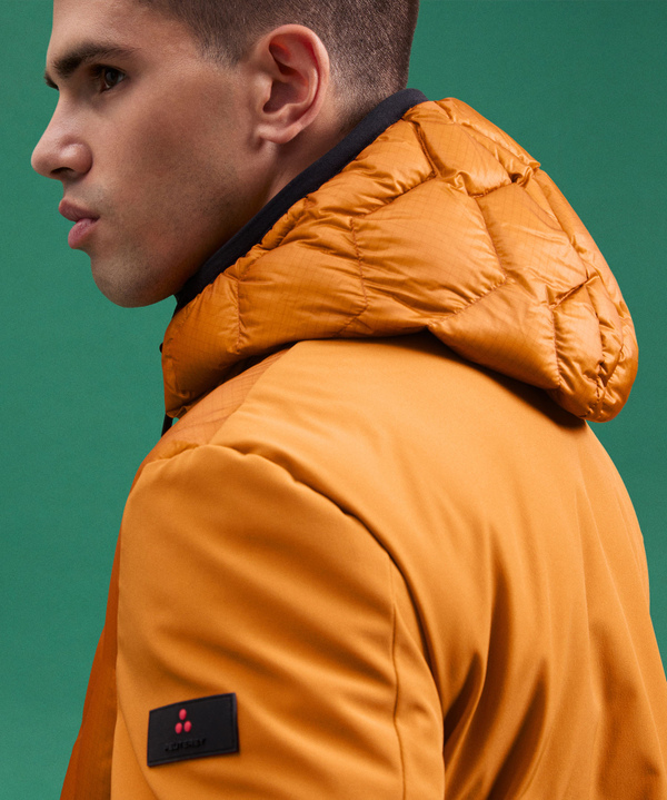 BI-MATERIAL-BOMBERJACKE MIT GEOMETRISCHER STEPPUNG - Peuterey