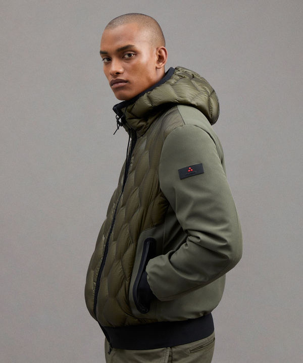 Bomber Bimateriale Con Trapunta Geometrica - Peuterey