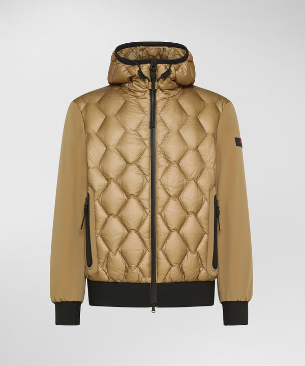 BOMBER BIMATERIALE CON TRAPUNTA GEOMETRICA - Peuterey