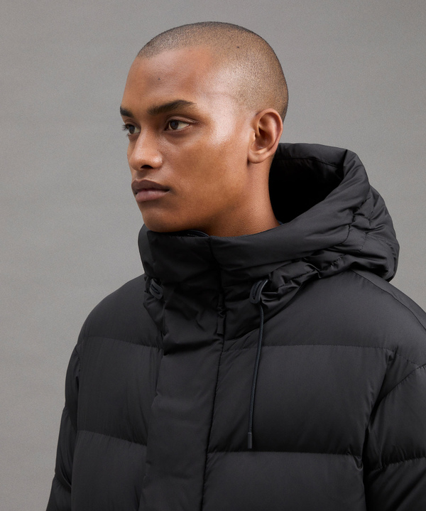 Ultra light down jacket with hood for men black Peuterey