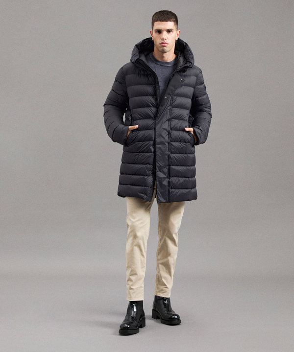 Lightweight puffer jacket long discount