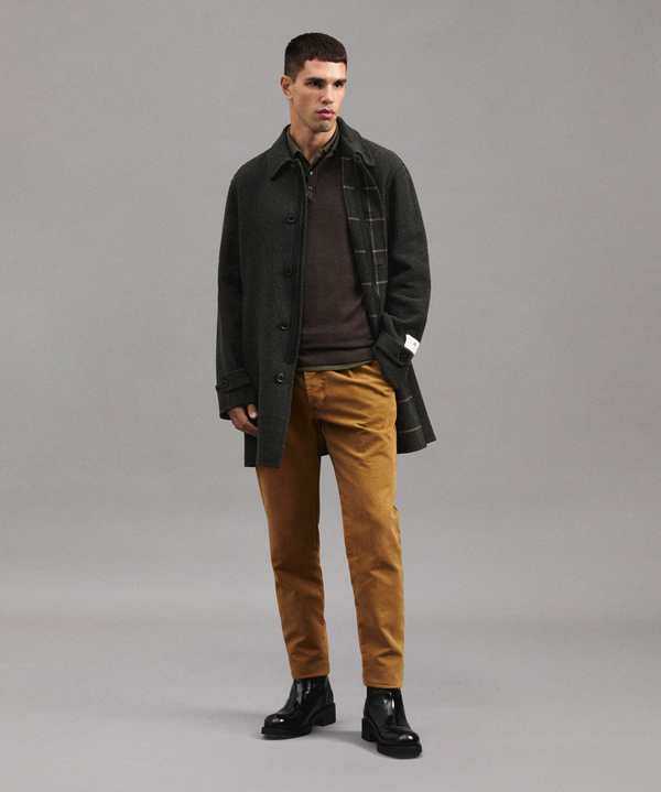 Long fabric coat hot sale
